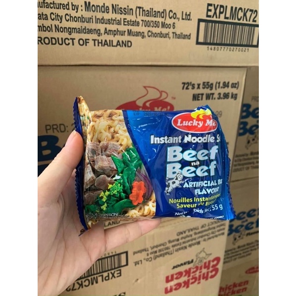 Lốc 4 gói mì Lucky Me Hương Bò/ Hương Gà 55g/gói | BigBuy360 - bigbuy360.vn