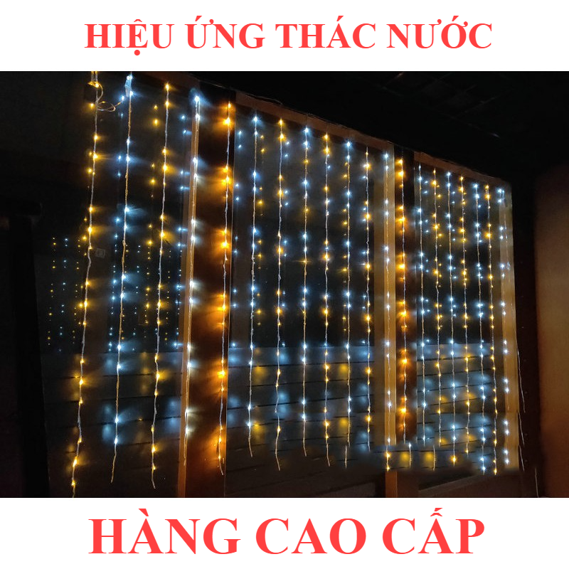 Bộ Đèn Led Trang Trí Thả Mành Kiểu Mưa Rơi Thác Nước 3x2 mét