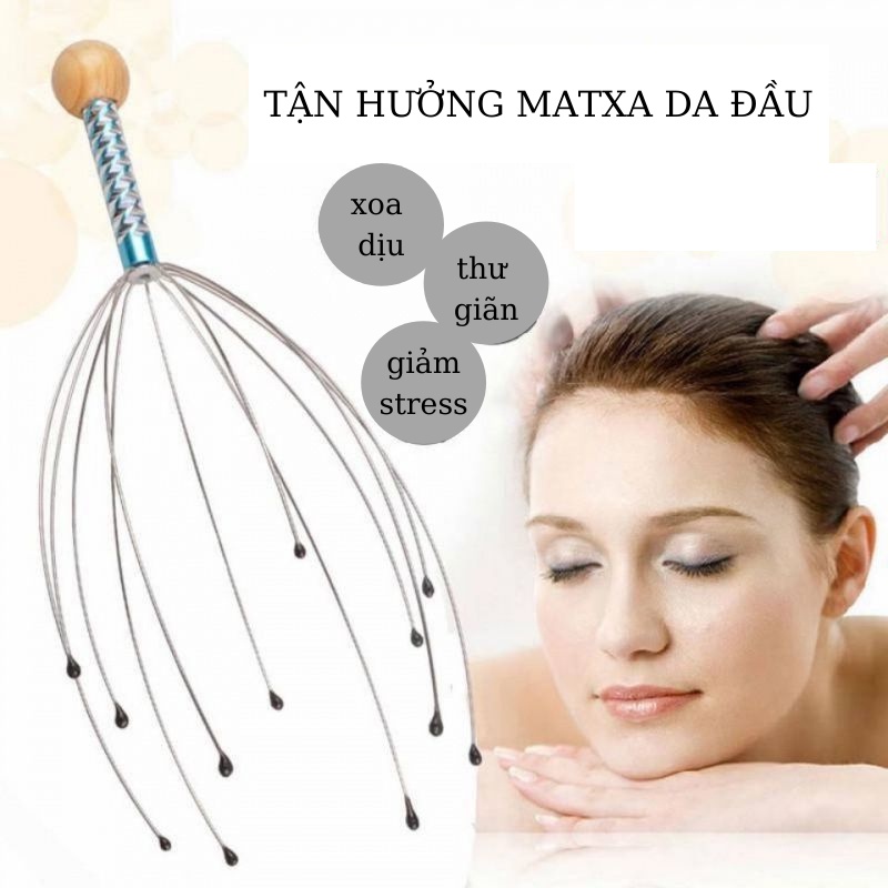 Cây dụng cụ massage đầu cực phê, cây mát xa đầu thư giãn thông minh, giúp cho trí nhớ tốt