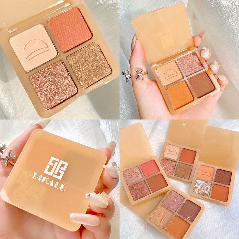 [Hàng mới về] Bảng phấn mắt DIKALU 4 màu tông lì và ánh nhũ lấp lánh thích hợp để trang điểm hàng ngày | BigBuy360 - bigbuy360.vn