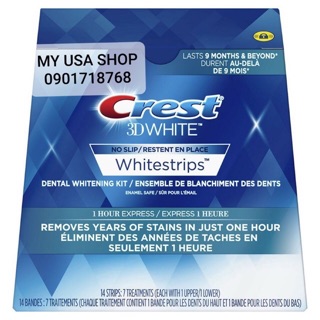 Miếng dán trắng răng Crest ❤️ Miếng dán răng Crest 3D White 1 Hour Express/Whitestrips Gentle Routine