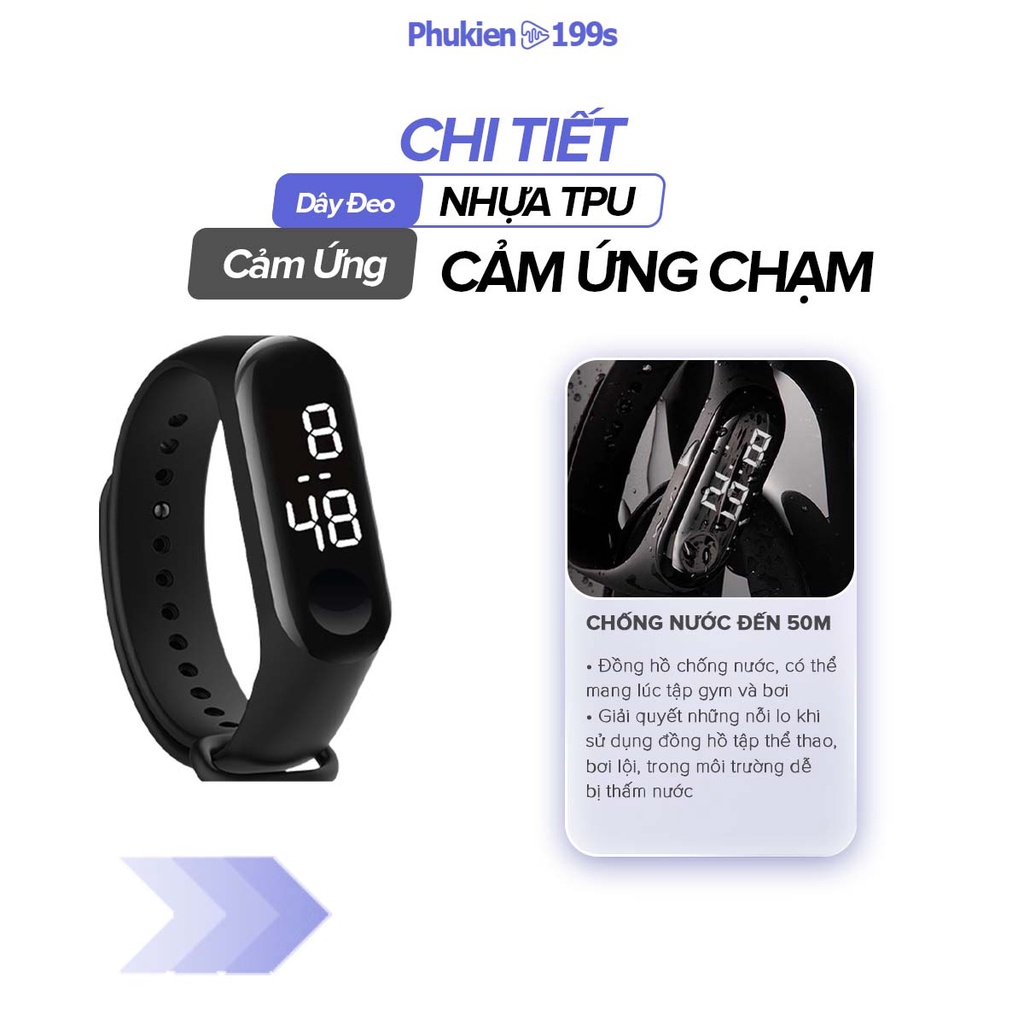 Đồng hồ thông minh Chống Nước Cảm Ứng màng hình LED có thể đeo khi đi bơi