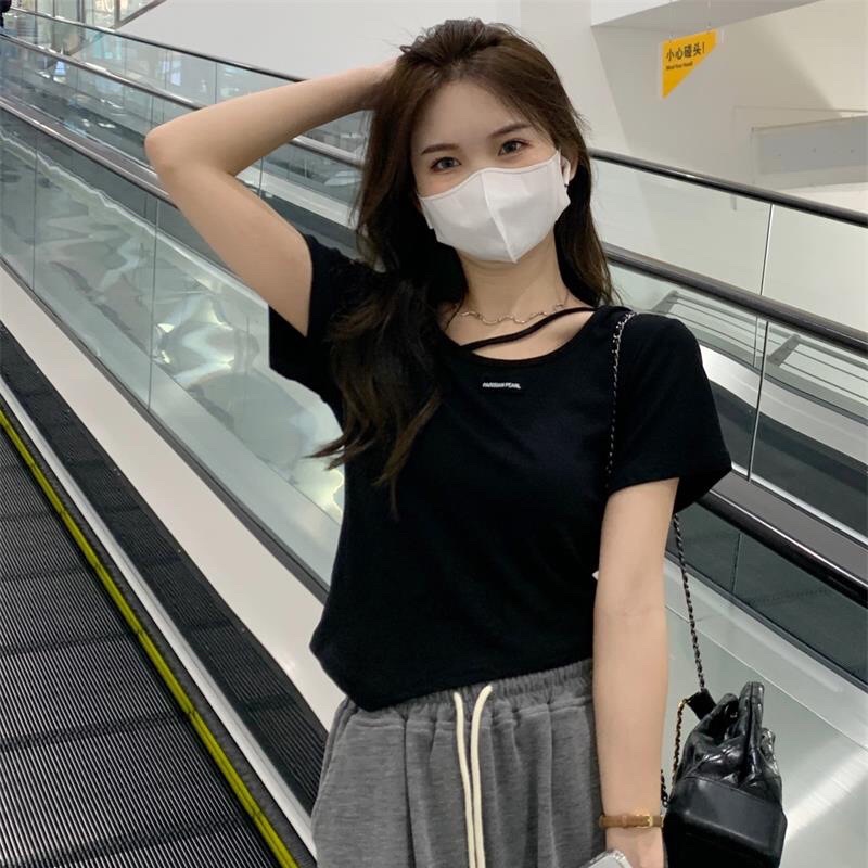 Áo ngắn tay mùa hè thiết kế thanh lịch phong cách Hàn Quốc