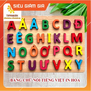 🍥Bảng Chữ Cái Nổi- Đồ Chơi Bảng Chữ Cái Tiếng Việt In Hoa Bằng Gỗ Hàng Việt Nam Giúp Bé Học Chữ Cái