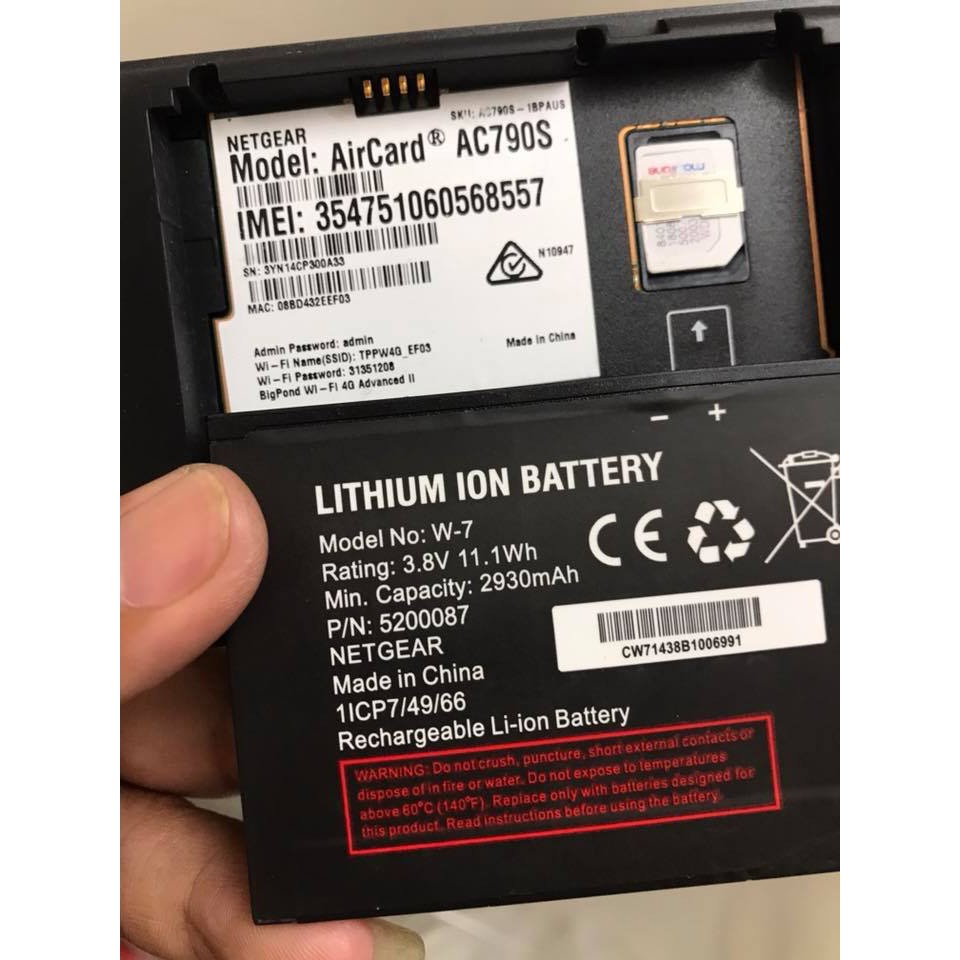 Pin rời thay thế cho wifi Netgear 790S-797s-800s-810S - Pin zin mới chính hãng netgear