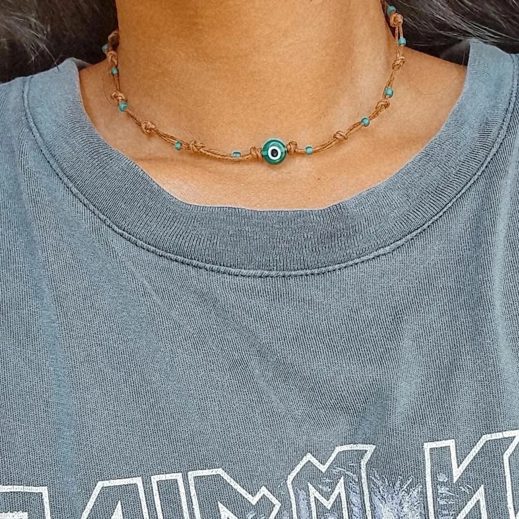Choker Evil Eye Xanh Ngọc Bohemian | VALE.SOMETHINGBOHO