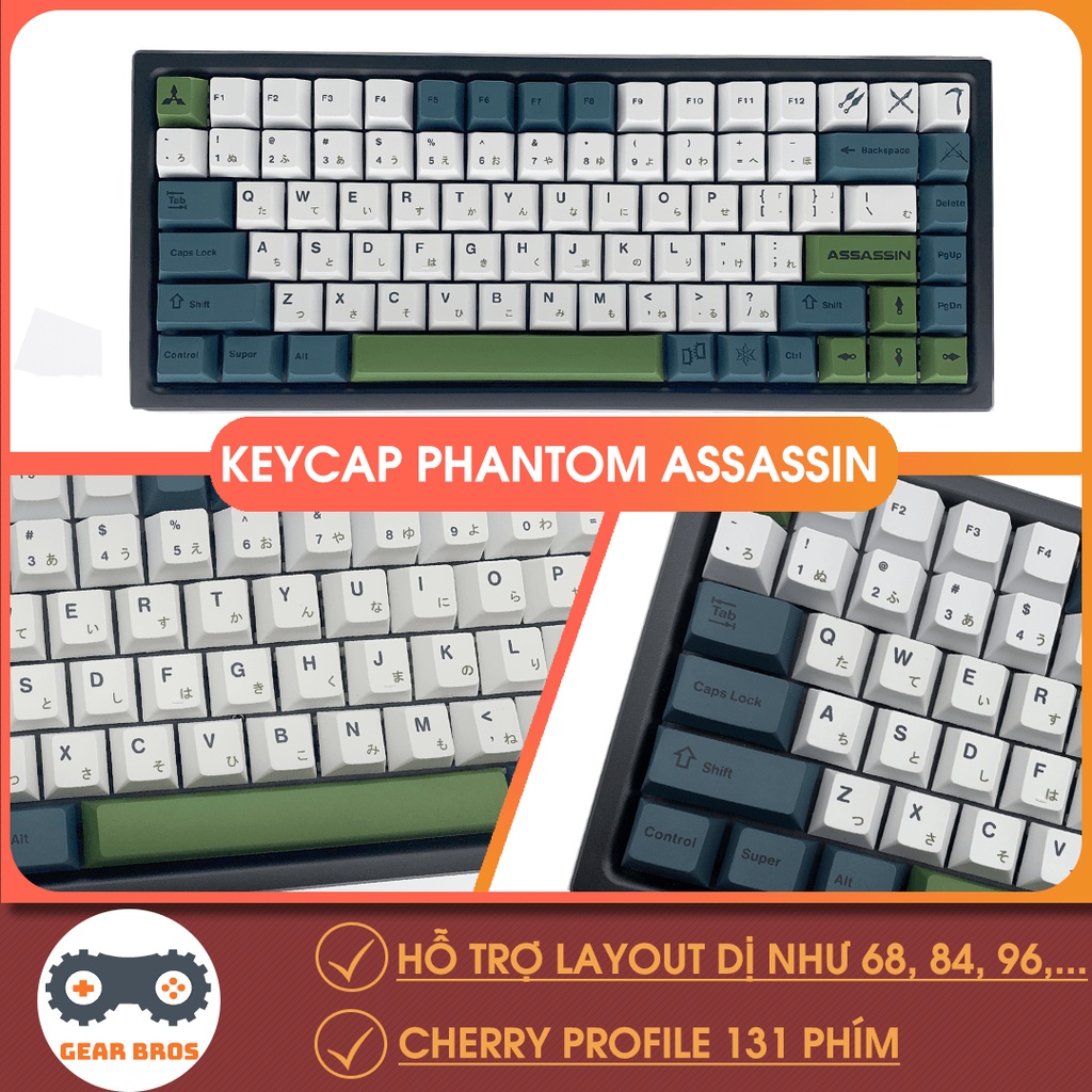 Keycap Cho Bàn Phím Cơ Assassin Thick PBT Cherry Profile 134 Phím