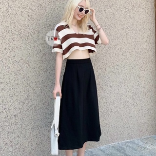 Chân váy midi xẻ tà ENVY V45 basic đi làm đi học