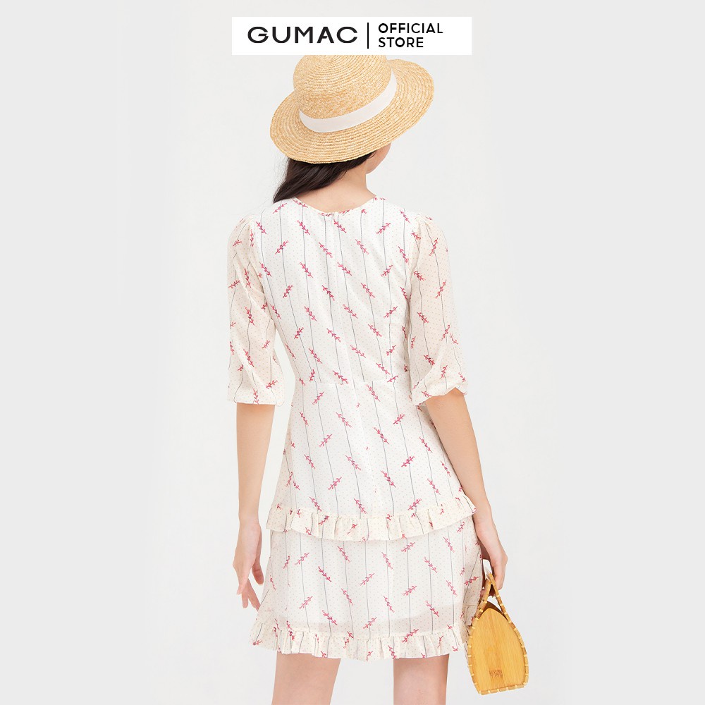 Đầm nữ GUMAC hoa nhí thiết kế viền đăng ten DB750 | BigBuy360 - bigbuy360.vn