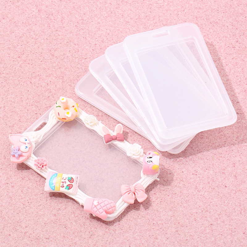 Set 10 Bao Đựng Thẻ ID / Thẻ ID Bằng Nhựa Trong Suốt Cho Học Sinh Giá Đỡ
