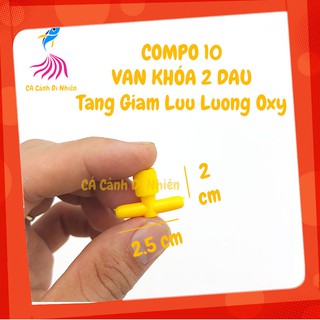 Bộ 10 van KHÓA DÂY 2 ĐẦU dây 4,5 li tăng giảm lưu lượng oxy hồ cá cảnh