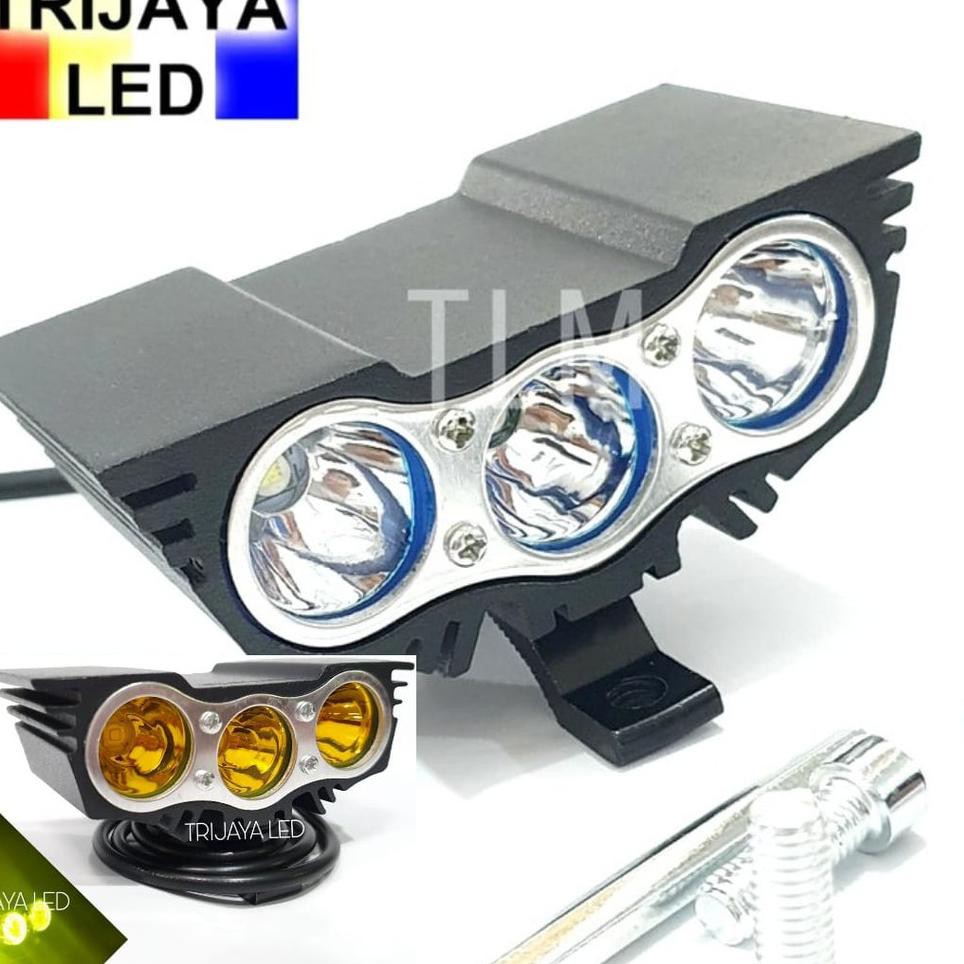 Đèn Pha Led 3 Mắt 24 Volt Cree Ánh Sáng Trắng / Vàng Chuyên Dụng Cho Xe Hơi / Mô Tô