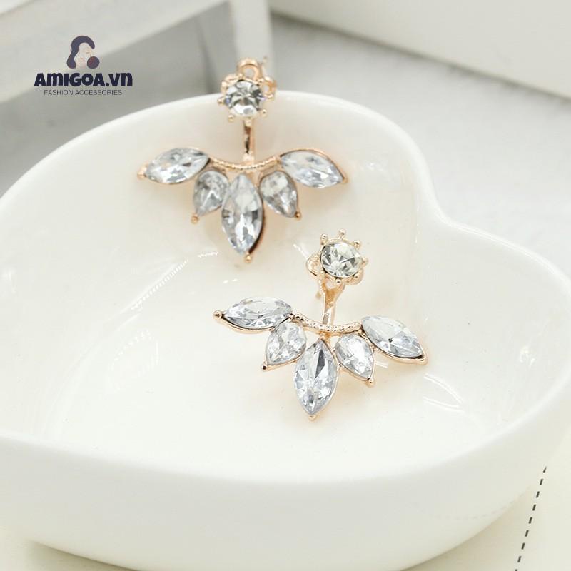 Bông Tai Hình Hoa Cúc Đính Đá zircon Bằng Hợp Kim Đơn Giản Thời Trang