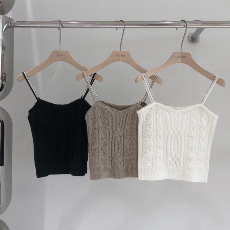 Áo Len Cardigan Dài Tay Hai Dây Đính Ngọc Trai Phong Cách Pháp Cổ Điển Dành Cho Nữ