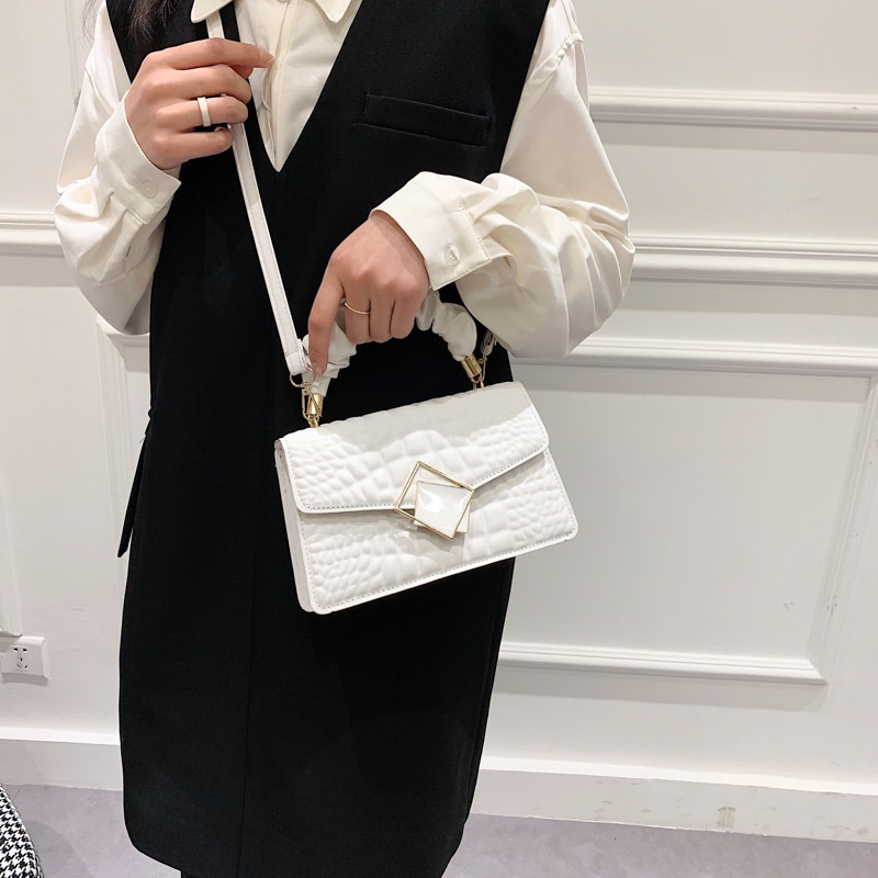 Túi xách messenger IELGY đeo 1 vai cầm tay họa tiết cá sấu đơn giản giản dị cho nữ