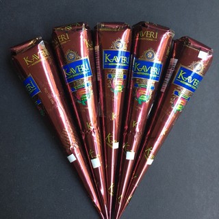 COMBO 05 MỰC HENNA KAVERI (NÂU), 100% henna tự nhiên, không PPD, an toàn cho da