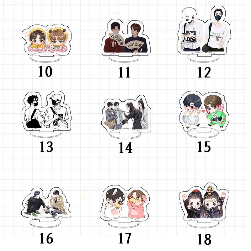 Mô hình đứng để bàn trang trí bằng acrylic hình ngôi sao Xiao Zhan Wang Yibo