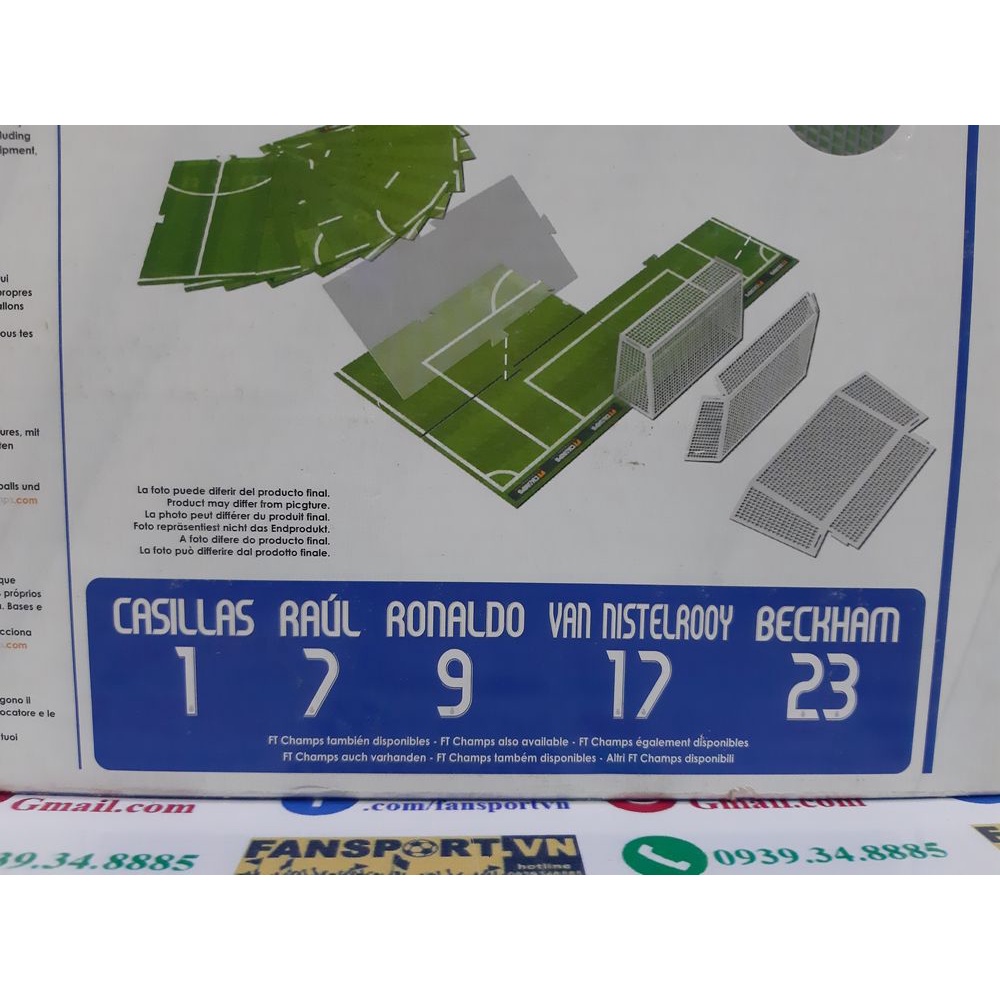 Set tượng cầu thủ bóng đá Casillas Raul Ronaldo Real Madrid 2006-2007 home FT Champs 3in 7.5cm