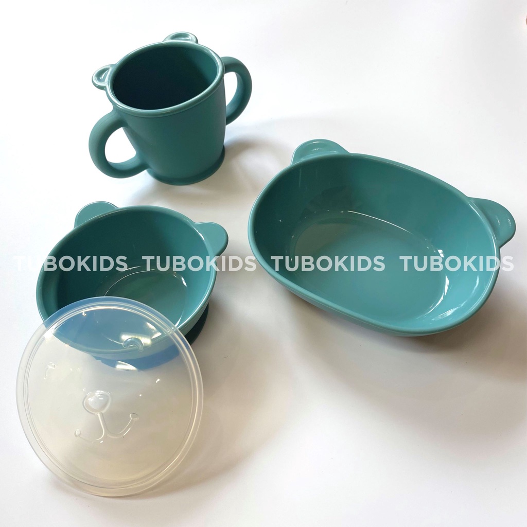 Khay Bát Ăn Dặm Silicone Cho Bé Chống Đổ Chính Hãng Alphaline Hàn Quốc