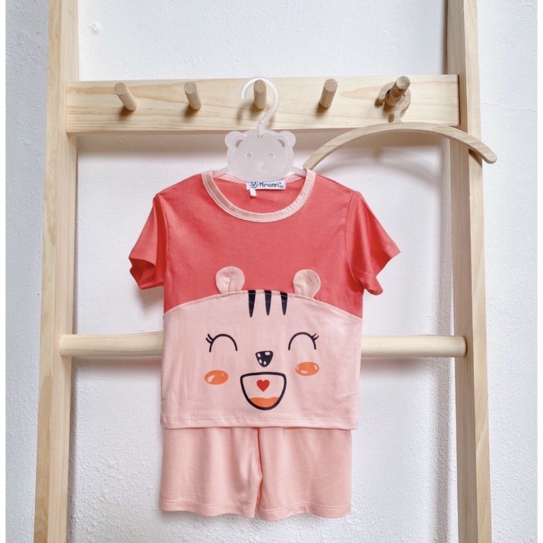 Bộ quần áo cộc tay hoạ tiết Tai Thú Mimonri (chất thun lạnh) cho bé