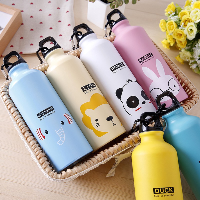 Bình Nước - Bình Giữ Nhiệt Thể Thao 500ml Họa Tiết Hoạt Hình, Đi Học, Đi Làm, Dã Ngoại 4041