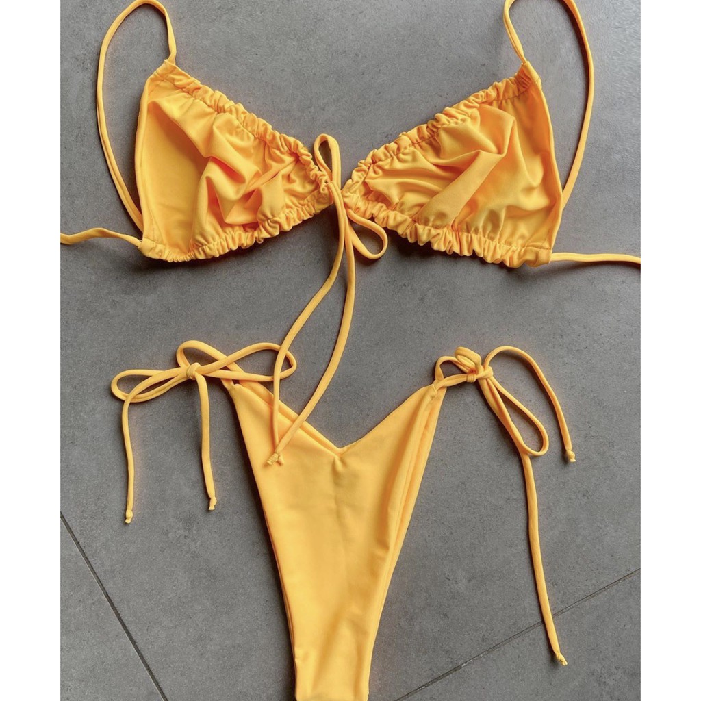 Set bikini buộc dây màu trơn gợi cảm cho nữ H268 | BigBuy360 - bigbuy360.vn