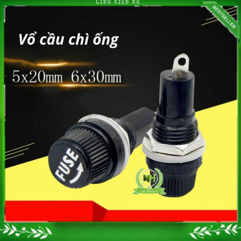 Vỏ cầu chì ống FUSE 5x20/6x30mm 10A-250VAC Loại Tốt