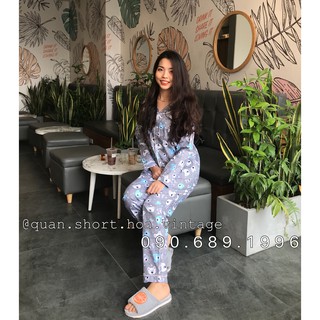 Pijama dài - gấu thổ dân ghi