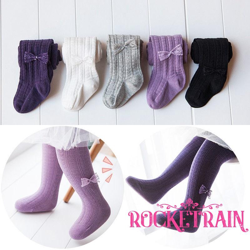 Quần vớ cotton bó sát giữ ấm xinh xắn cho bé gái sơ sinh