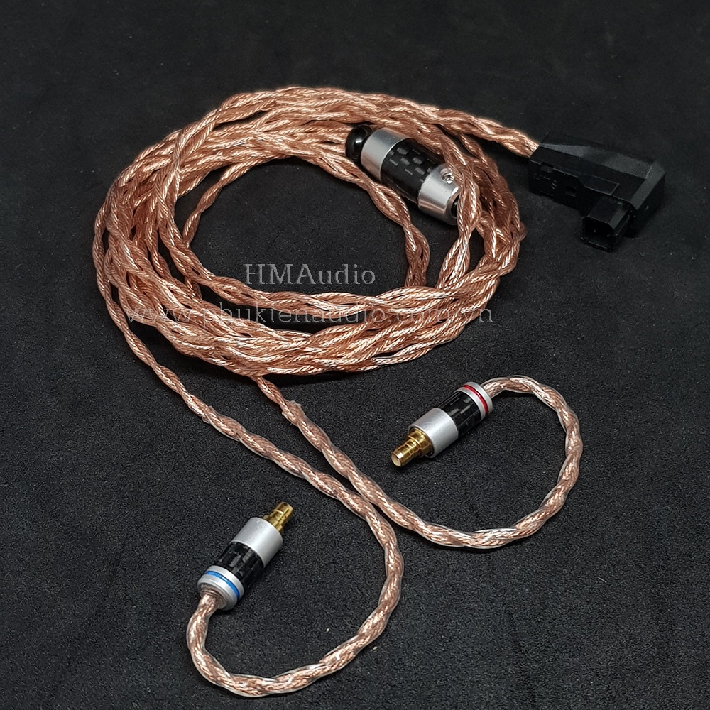 Dây tai nghe đồng 7N OCC Litz 25AWG 1.1mm tết 4 - Connetor IM03/50/70 A2DC IE80/80s IE40Pro IE100/400/500 IE300/900 2Pin