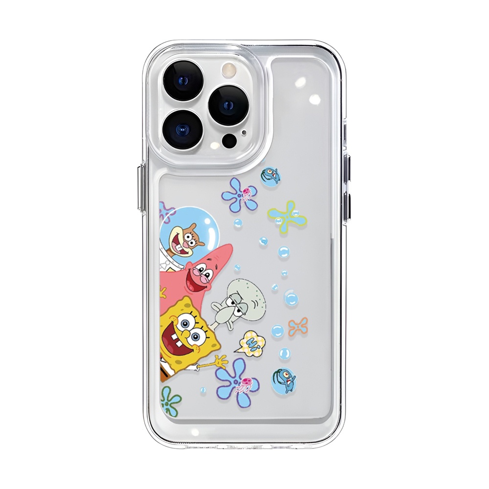 Ốp Điện Thoại Trong Suốt In Hình SpongeBob Cho iphone 14ProMax 14Plus 13 11 12 7Plus X XR XS Max
