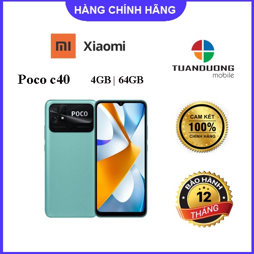 Điện thoại POCO C40 4GB/64GB-Chính hãng