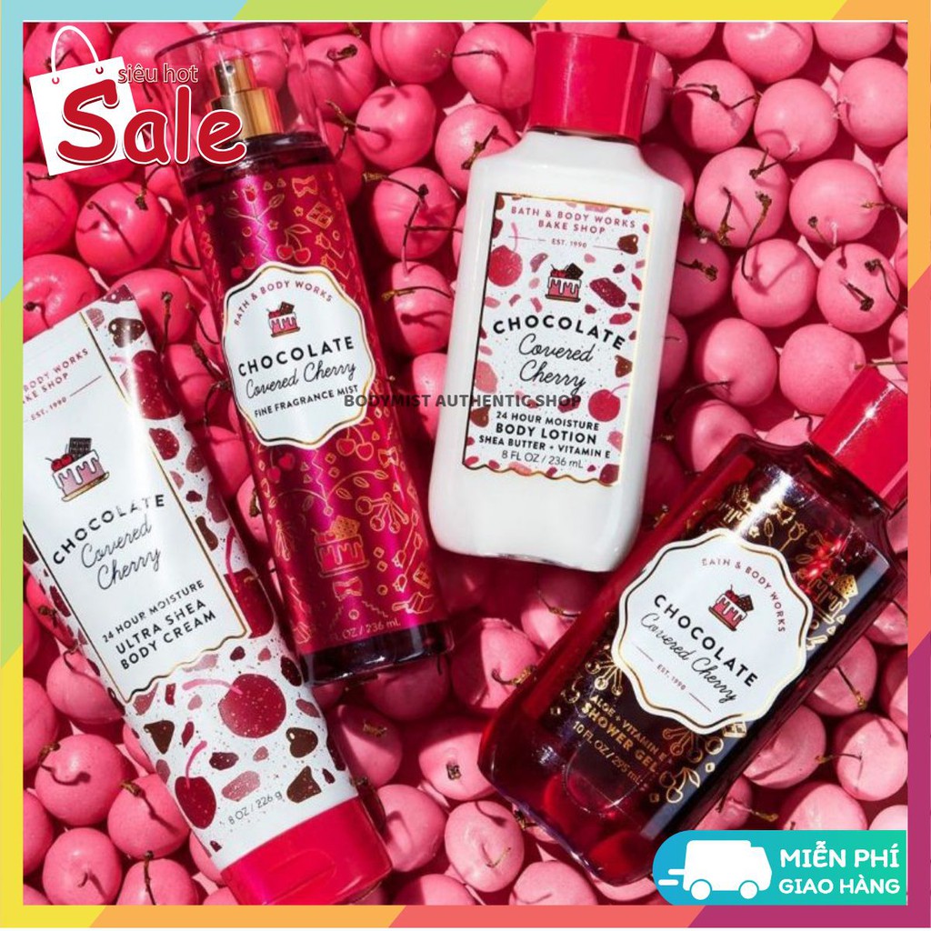 Xịt Thơm Bath & Body Works Chocolate Covered Chery _ [𝑩𝒐𝒅𝒚𝒎𝒊𝒔𝒕 𝑨𝒖𝒕𝒉𝒆𝒏𝒕𝒊𝒄] | Thế Giới Skin Care