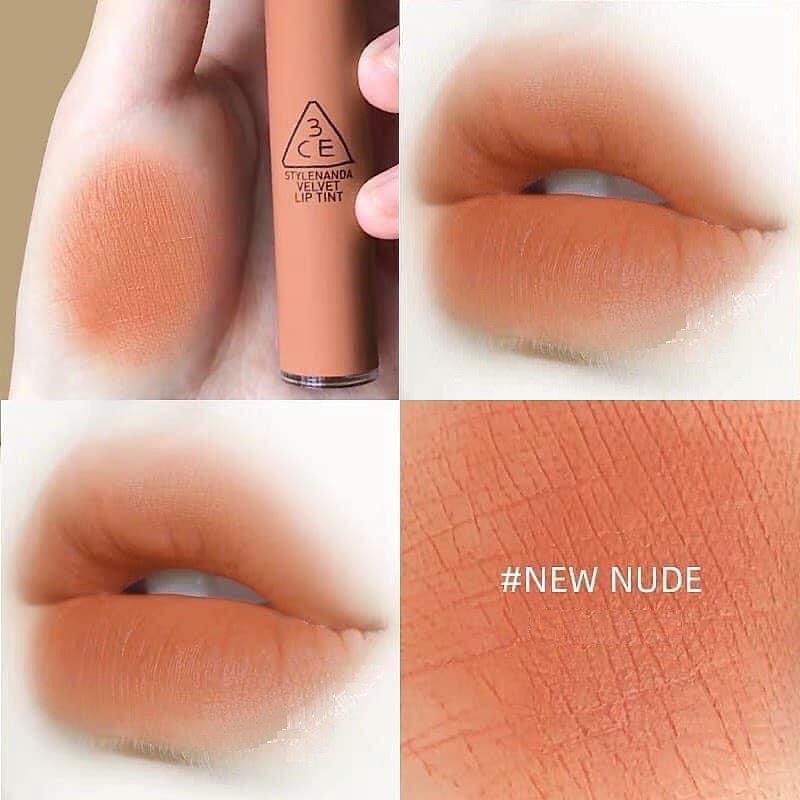 Son 3.C.E velvet lip tint màu cam nude new nude