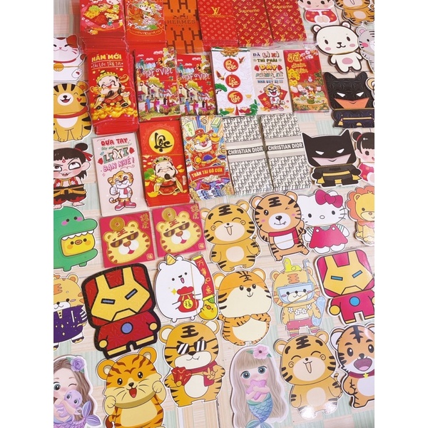 Combo 15 bao lì xì hoạt hình chibi 3D, lì xì Tết mẫu mới năm Nhâm Dần 2022