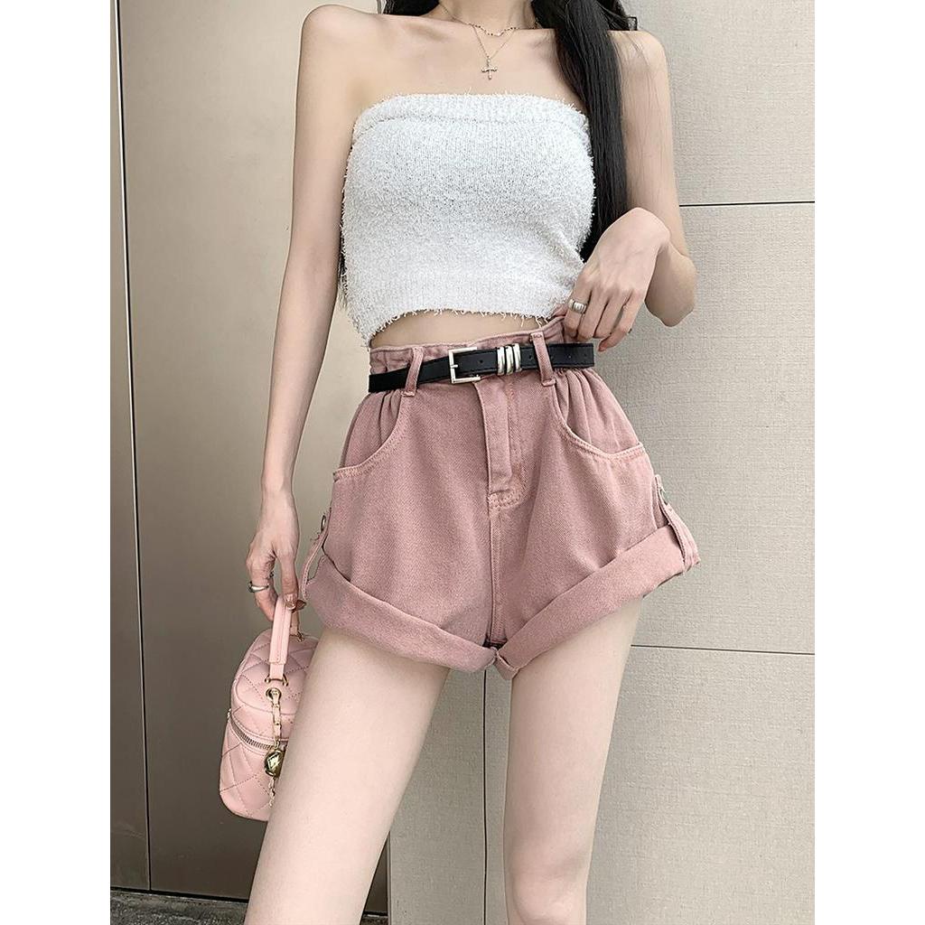 Quần Short Denim Cạp Cao Phong Cách Mới Dành Cho Nữ 63755