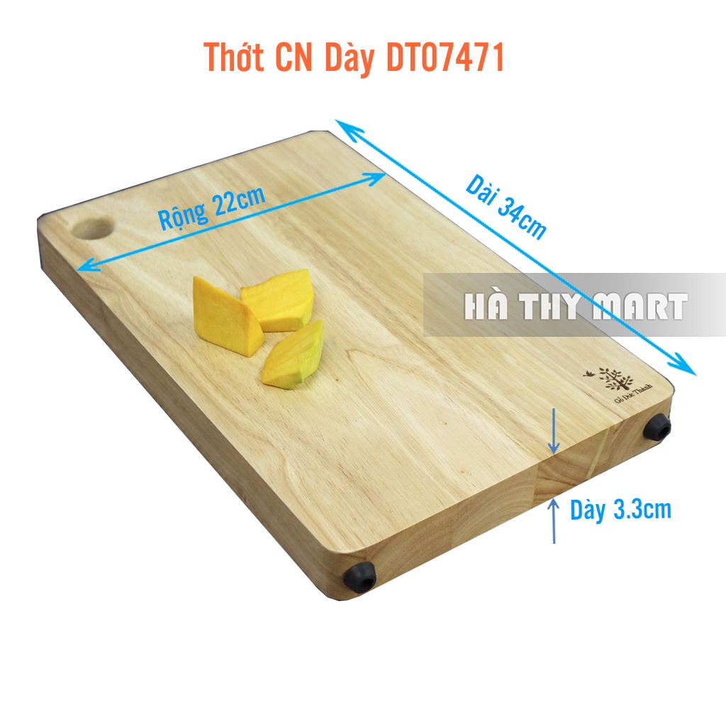 Thớt Gỗ Đức Thành Cao Su Hình Tròn, Chữ nhật Đẹp [Móc treo] Hà Thy Mart