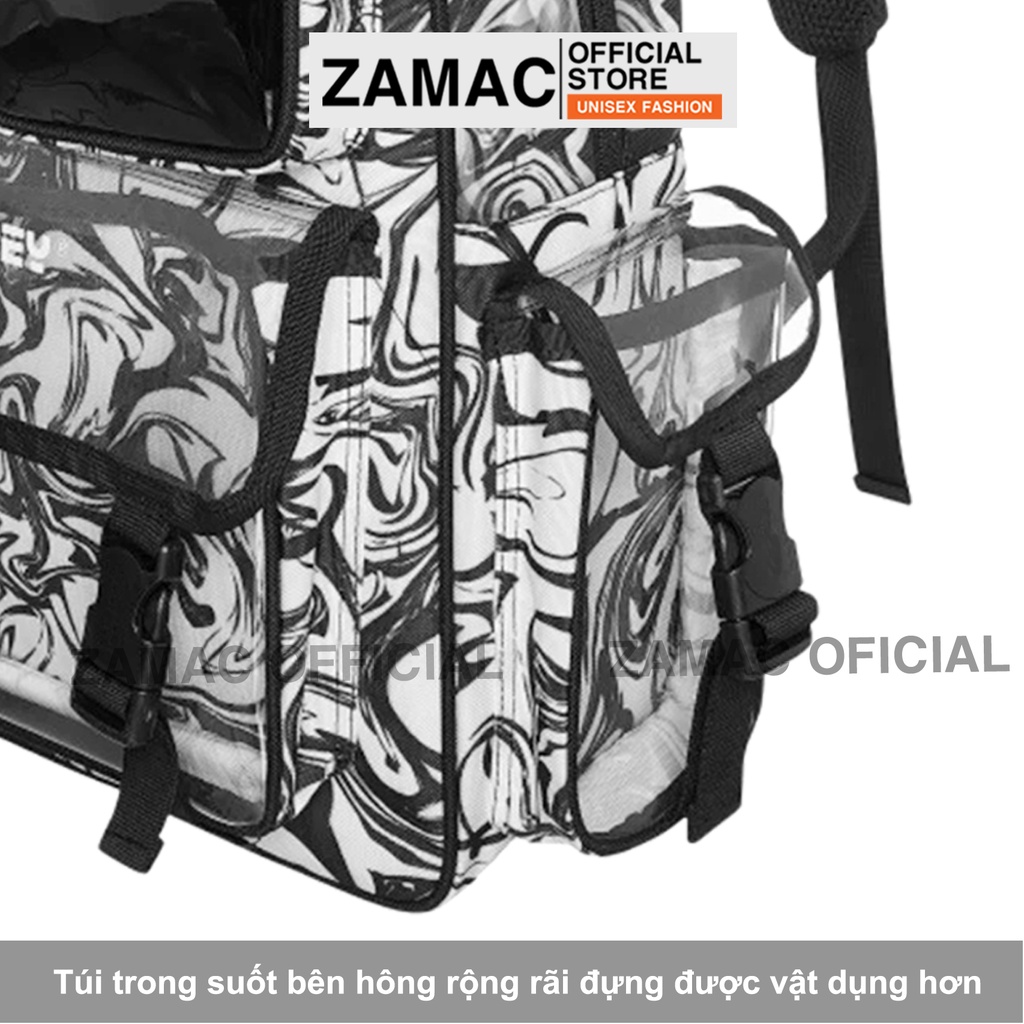 Balo Degrey đi học quằng quện ZAMAC cặp học sinh phối sọc trắng đen Unisex ZB5