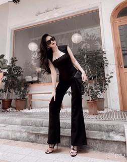 set áo peplum + quần loe