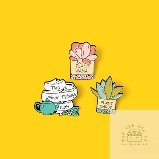 Pin cài áo/huy hiệu/ghim cài áo, mũ, balo, túi xách: cây cối plant daddy mama