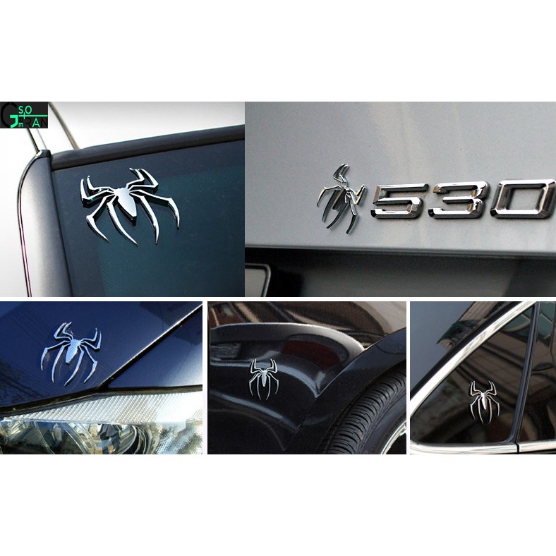Tem Decal miếng dán nhện 3D dán trên xe hơi, ô tô GS2-Con nhện dán xe ô tô