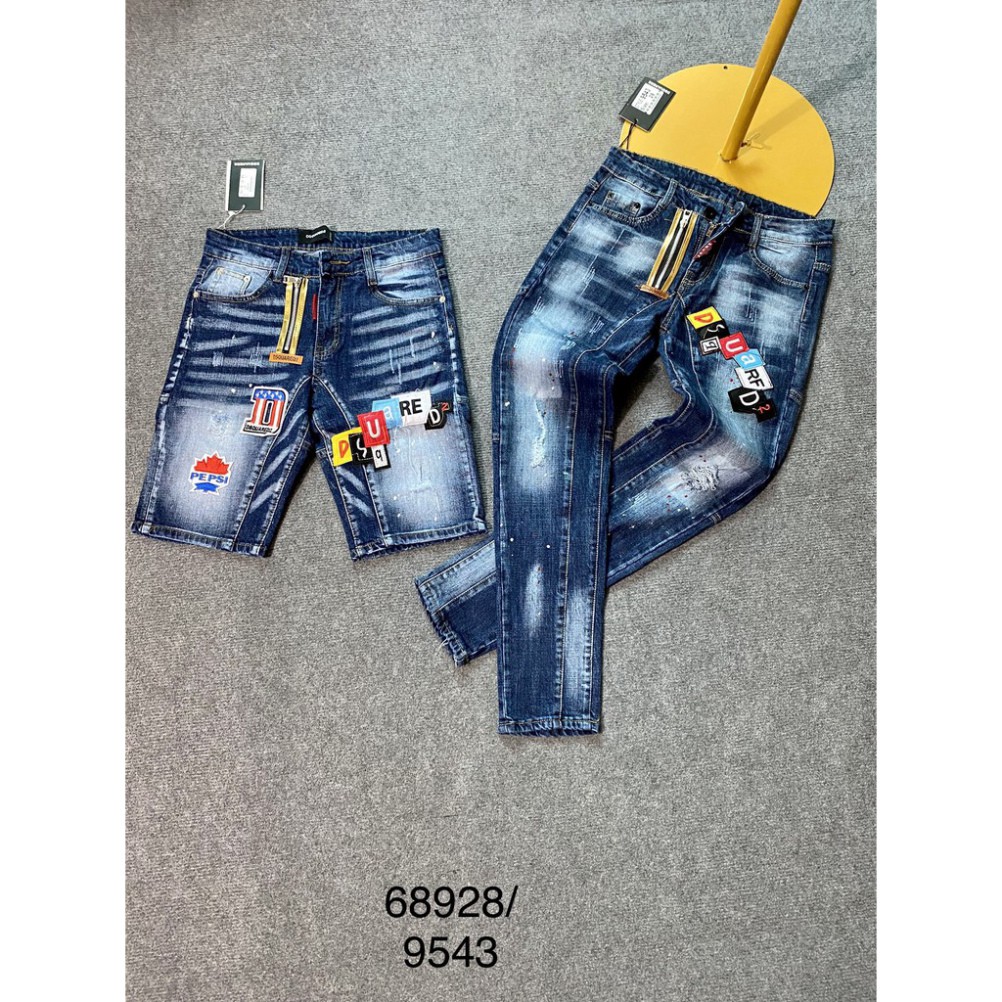 Quần Jean Quần Bò DSQ Huy Hiệu, Khoá Lệch Màu Xanh Hàng Siêu Đẹp | BigBuy360 - bigbuy360.vn