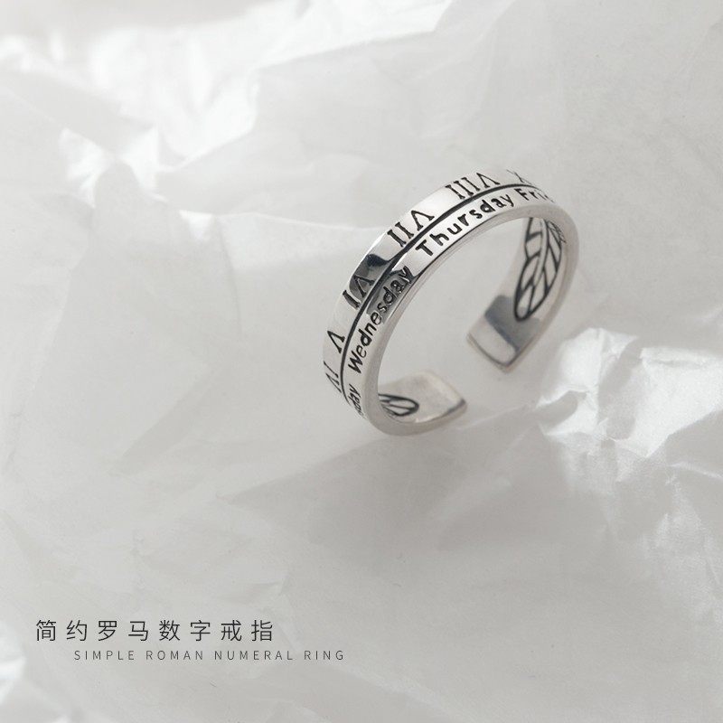 Women's Fashion Roman Numeral Engraved Metal Bracelet