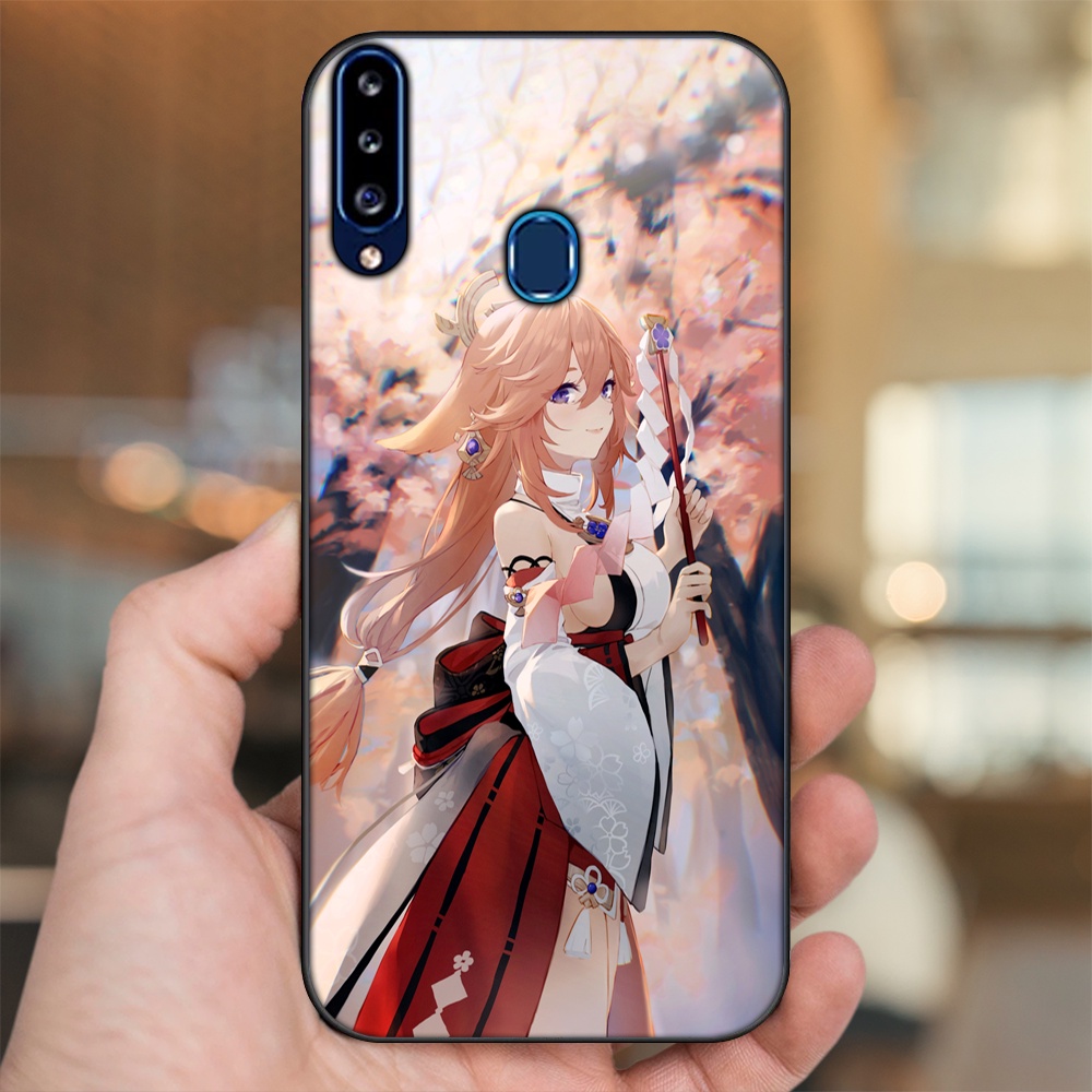 Ốp lưng Samsung A20S viền đen in hình Yae Miko Genshin Impact