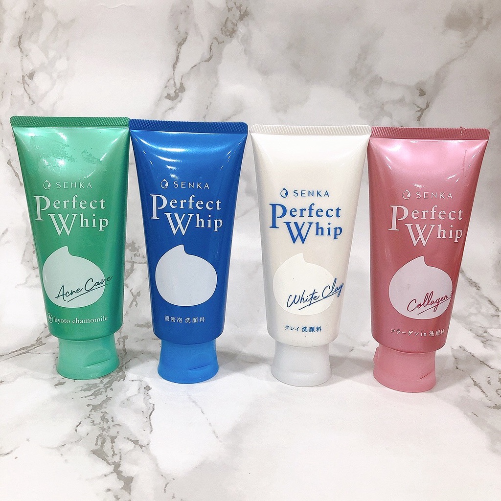 Sữa rửa mặt tạo bọt Shiseido Senka Perfect Whip Hồng/ Trắng/ Xanh dương/ Xanh Ngọc 100g - 120g