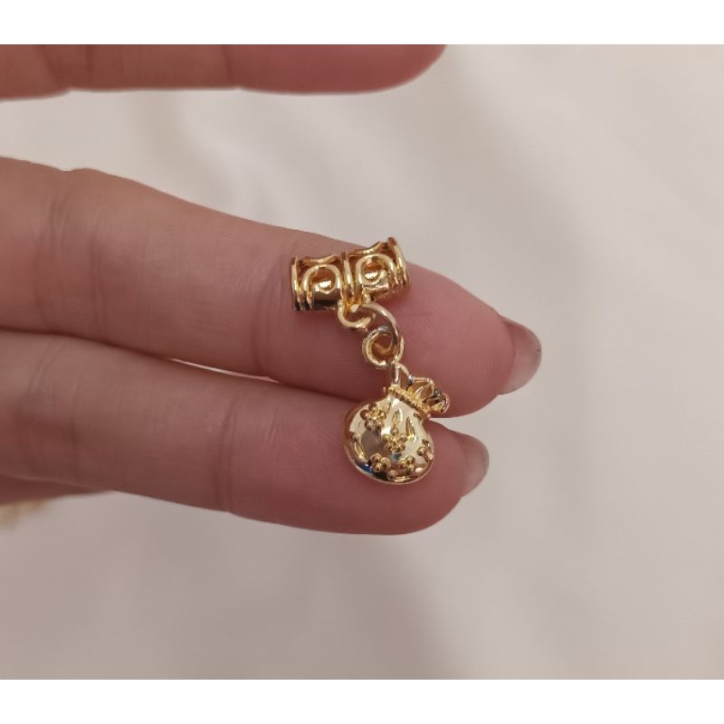 Charm ống lùa túi tài lộc may mắn xâu vòng cao cấp không đen không bay màu