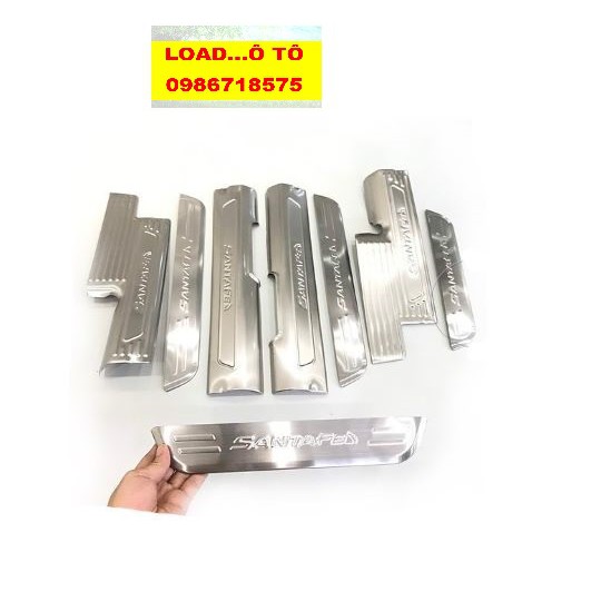 Ốp Bậc Chân, Nẹp Bước Chân Trong, Ngoài Xe Huyndai Santafe 2022-2019 Chất Liệu Inox Cao Cấp