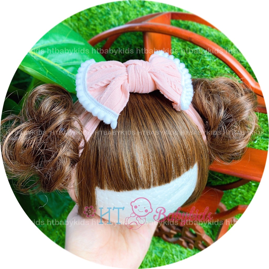 Tuban Tóc Giả 2 Bông Mái Tiểu Thư Cho Bé Gái