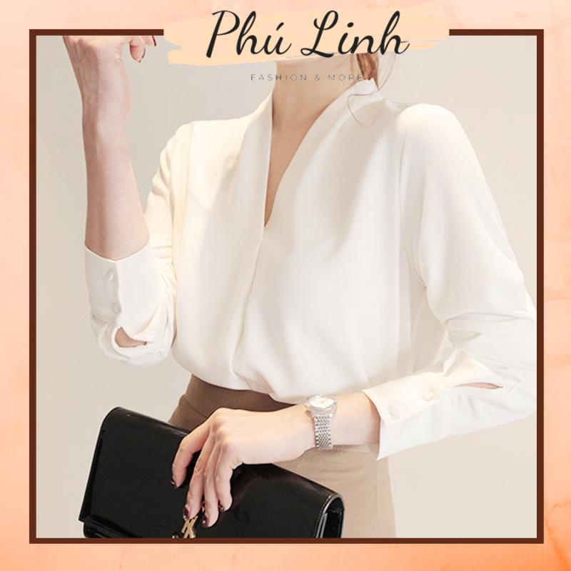 MS250 Áo sơ mi nữ cổ tim thanh lịch