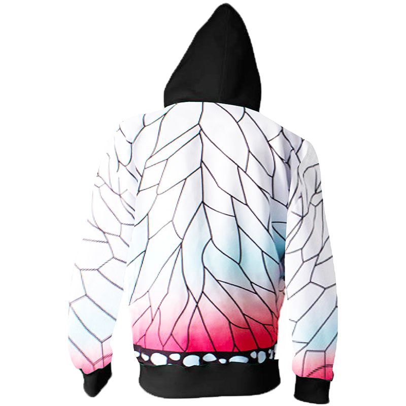 Áo Hoodie khóa kéo mô phỏng trang phục nhân vật anime Kimetsu no Yaiba Kochou Shinobu | BigBuy360 - bigbuy360.vn